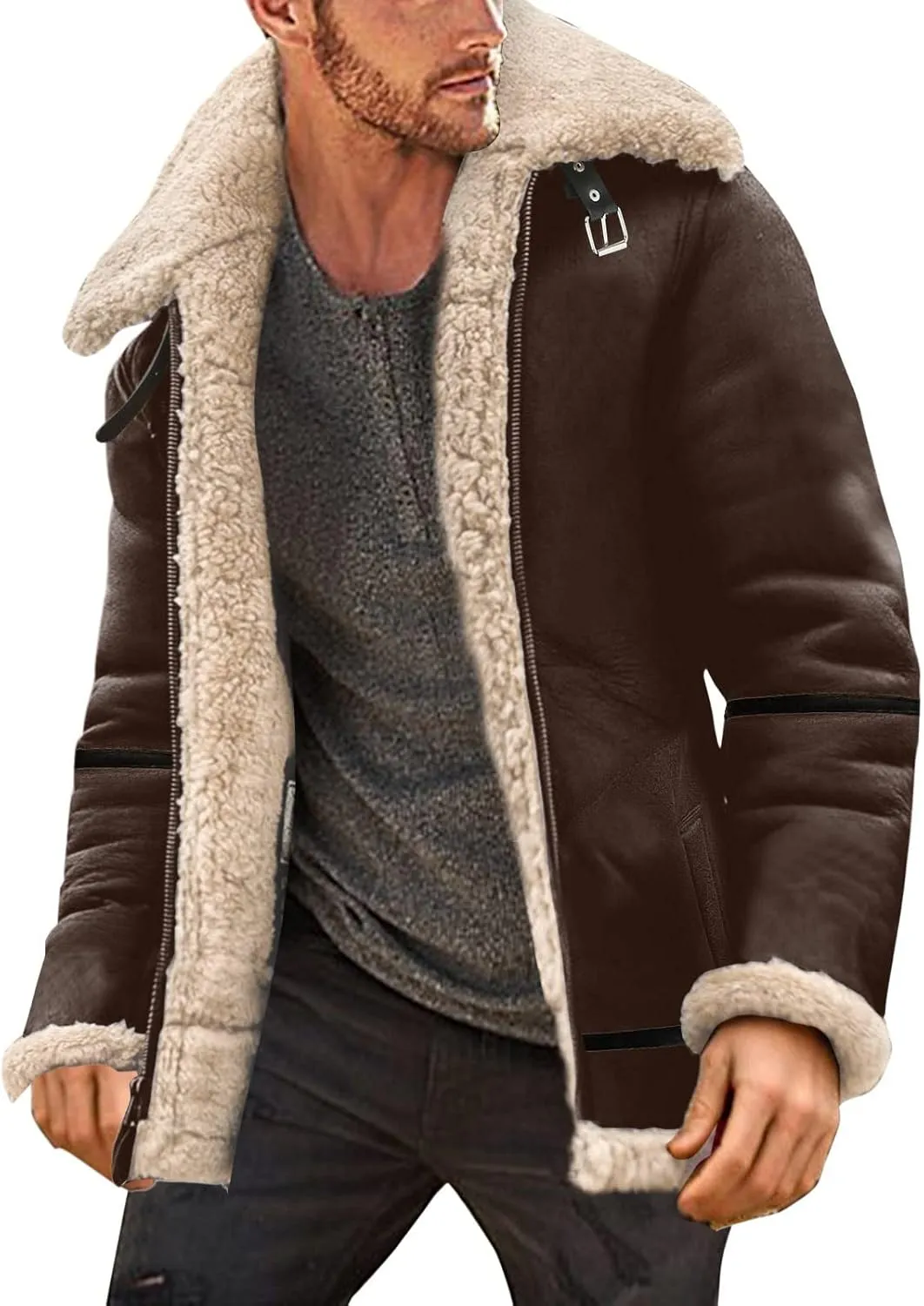 LCMTWX Winter Coats for Men Jacket Coat Leisure Plus Size Hat Zip Pocket Cotton-Padded Warm Soft Hooded Jacket Coat Men's