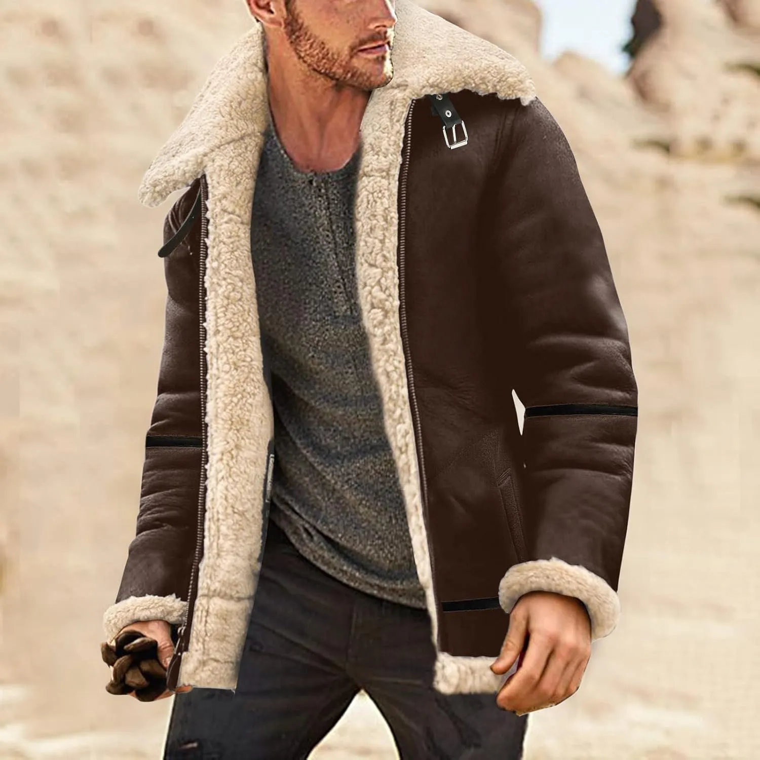 LCMTWX Winter Coats for Men Jacket Coat Leisure Plus Size Hat Zip Pocket Cotton-Padded Warm Soft Hooded Jacket Coat Men's