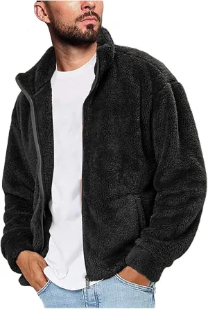LCMTWX Winter Coats for Men Jacket Stand Collar Knitted Splice Sweater Coat Casual Cardigan Stylish Outwear Men's Thick