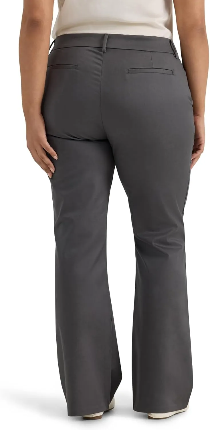 Lee Women's Plus Size Wrinkle Free Mid Rise Bootcut Pant