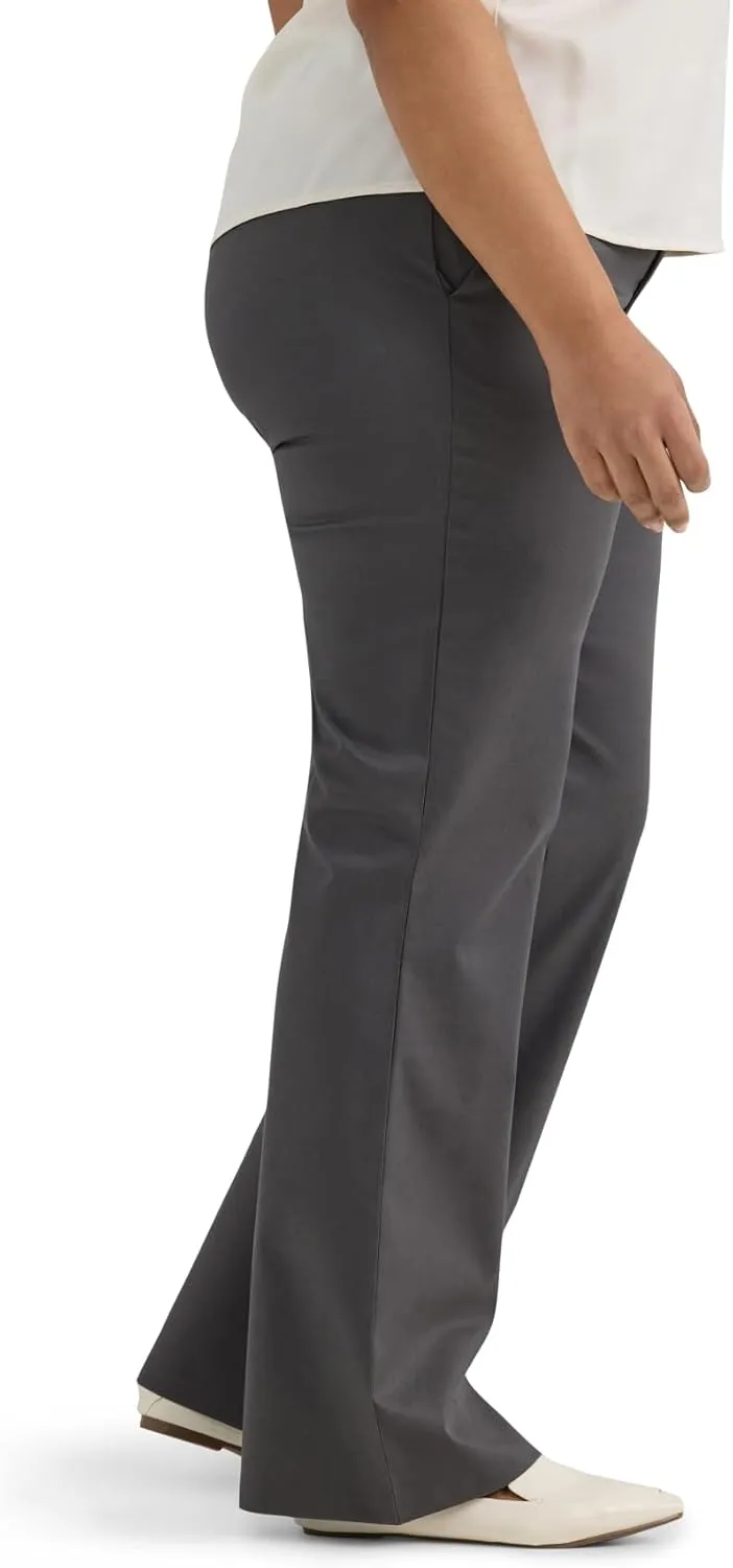 Lee Women's Plus Size Wrinkle Free Mid Rise Bootcut Pant