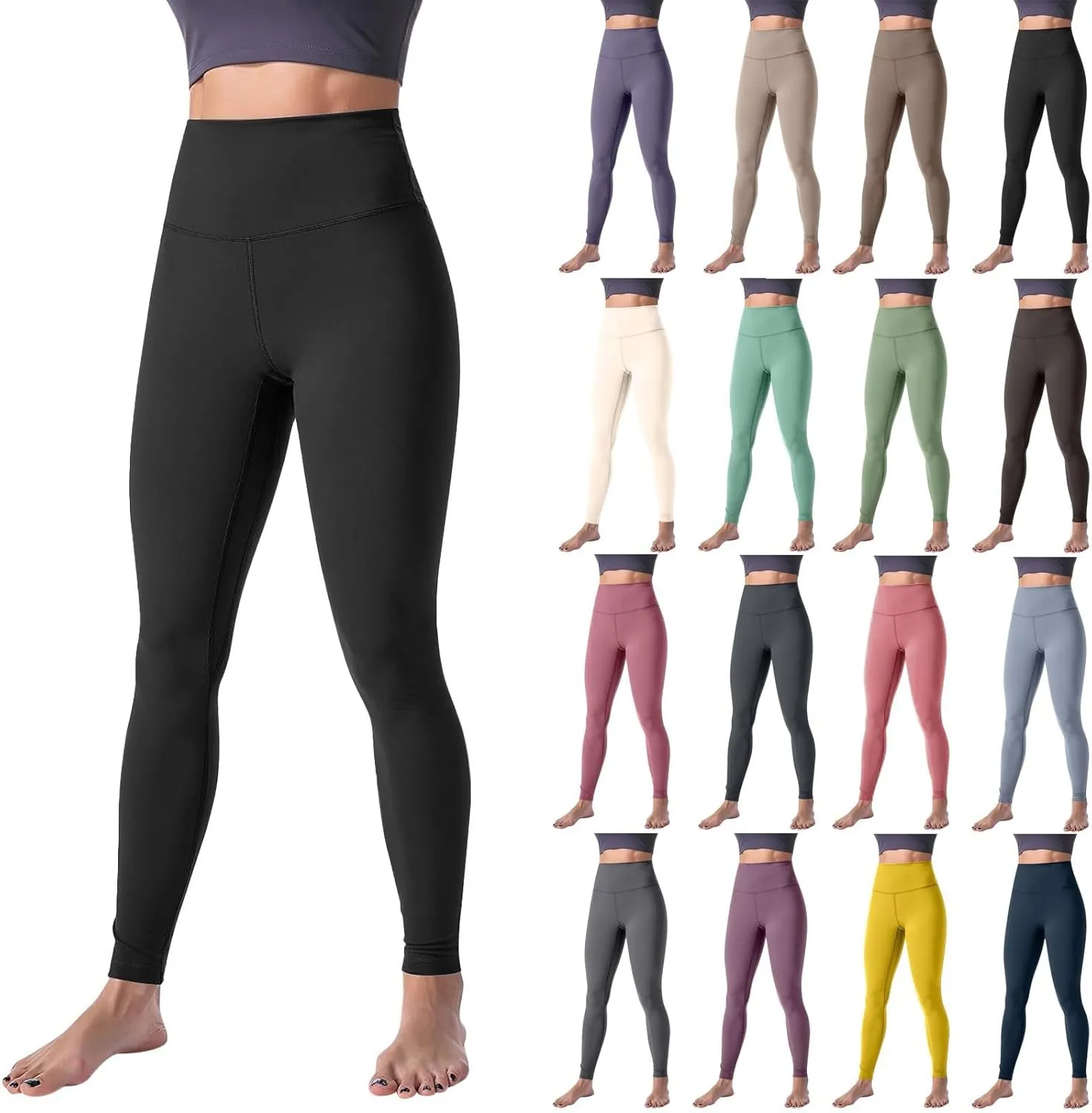 Leggings for Women Comfort Lightweight Yoga Pants with Pockets High Waisted Workout Leggings Baggy Womens