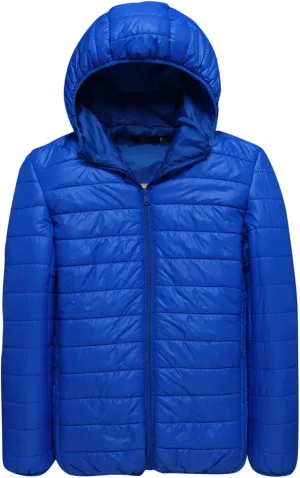 Lightweight Puffer Jacket Men with Hood Packable Down Jacket Zip up Padded Coat Quilted Insulated Jacket Winter Coat