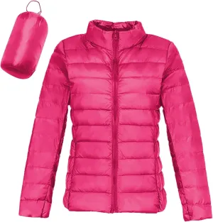 Lightweight Puffer Jacket Women Packable Down Puffy Coat with Hood Zip Warm Bubble Jackets Short 2024 Fall Winter