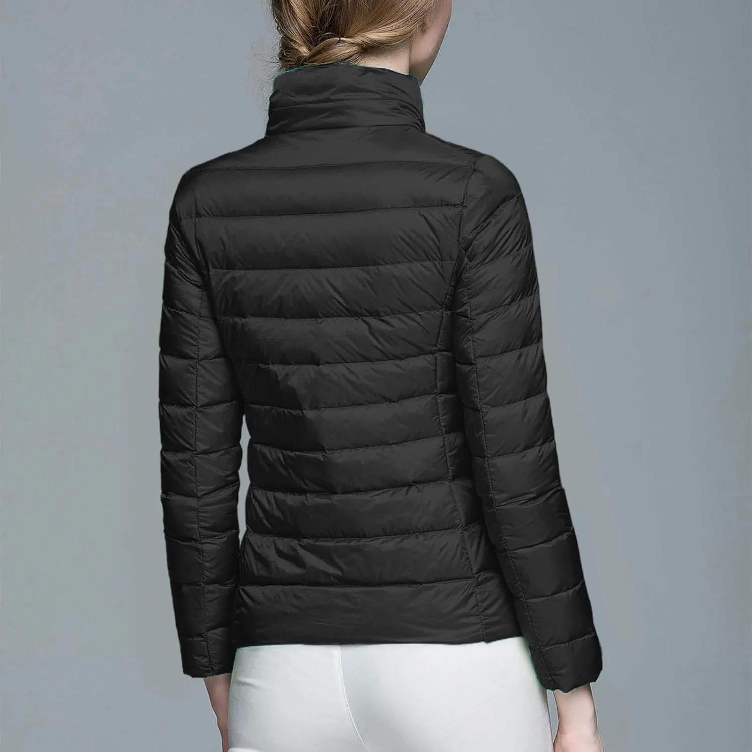 Lightweight Puffer Jacket Women Packable Down Puffy Coat with Hood Zip Warm Bubble Jackets Short 2024 Fall Winter