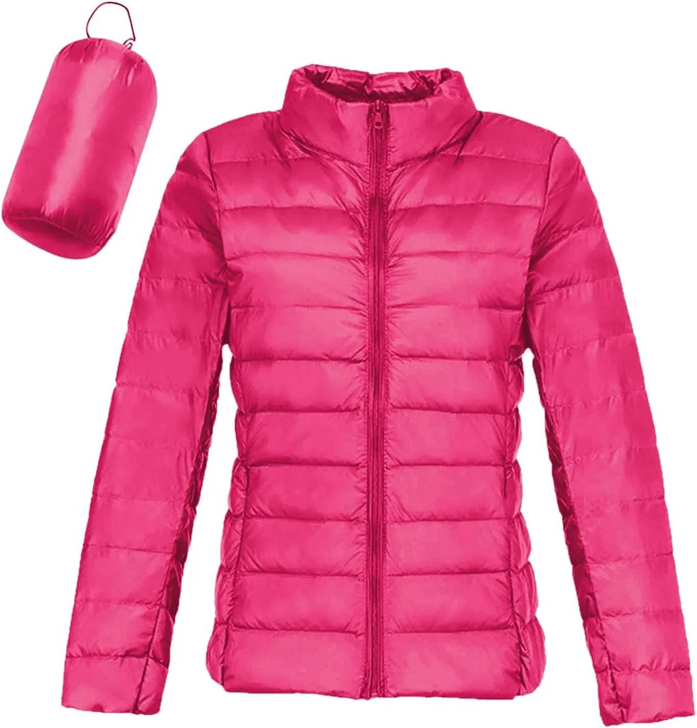 Lightweight Puffer Jacket Women Packable Down Puffy Coat with Hood Zip Warm Bubble Jackets Short 2024 Fall Winter