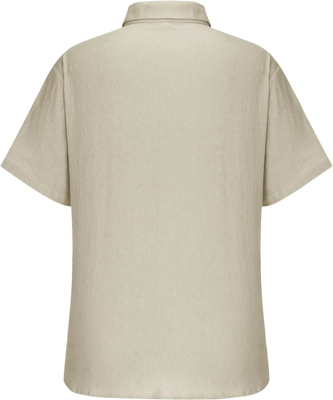 Linen Dress Shirts for Men Summer Casual Short Sleeve Button Down Shirts Wrinkle-Free Vacation Beach Wedding Shirt