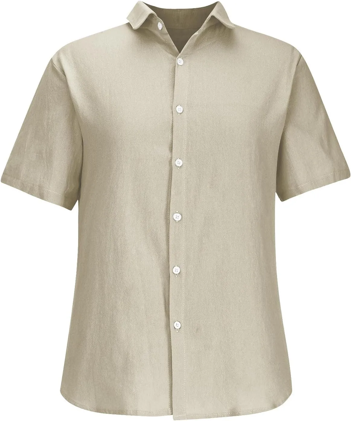 Linen Dress Shirts for Men Summer Casual Short Sleeve Button Down Shirts Wrinkle-Free Vacation Beach Wedding Shirt