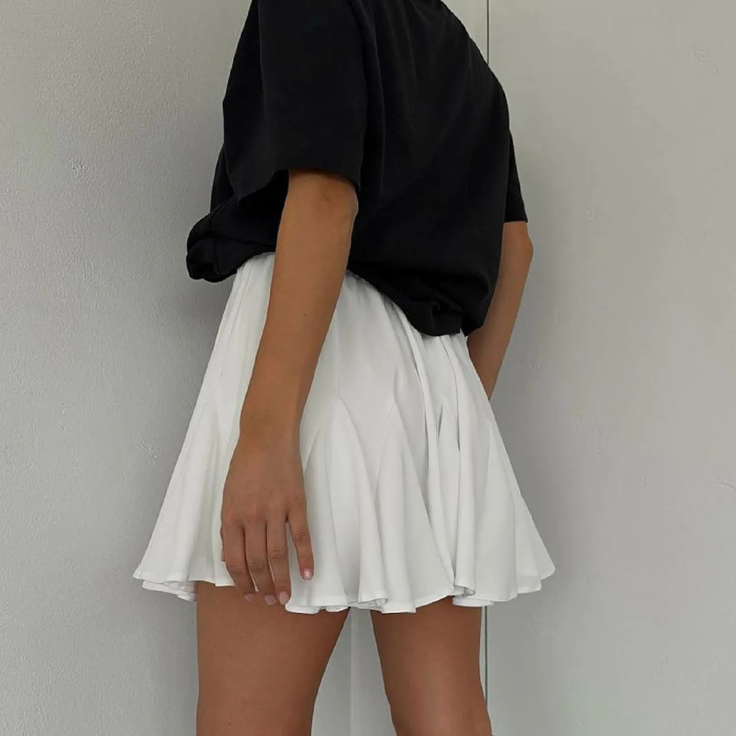 Lmdudan 2025 Summer Pleated Skirt for Women Casual Boho Ruffle Mini Skirts High Waist Skirts Athletic Tennis Shorts Skirt