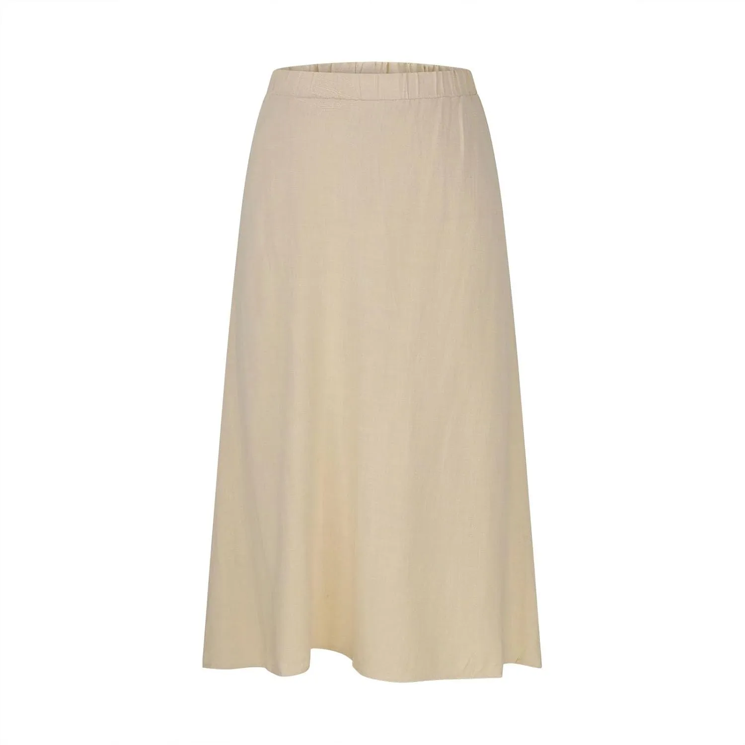 Lmdudan 2025 Summer Skirt Women High Waisted Ruffle Casual Long Flowy A Line Skirts Solid Beach Mini Skirts with Pockets
