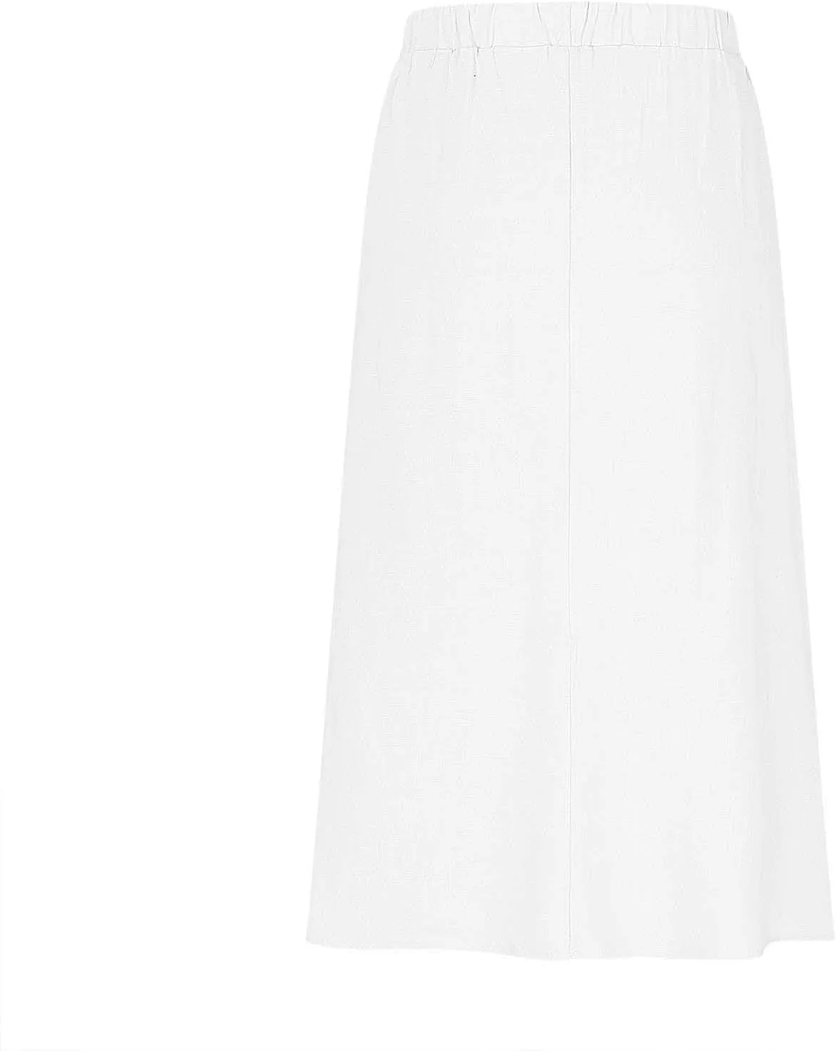 Lmdudan 2025 Summer Skirt Women High Waisted Ruffle Casual Long Flowy A Line Skirts Solid Beach Mini Skirts with Pockets