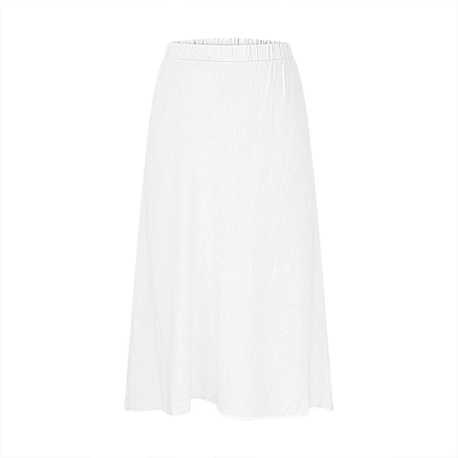 Lmdudan 2025 Summer Skirt Women High Waisted Ruffle Casual Long Flowy A Line Skirts Solid Beach Mini Skirts with Pockets