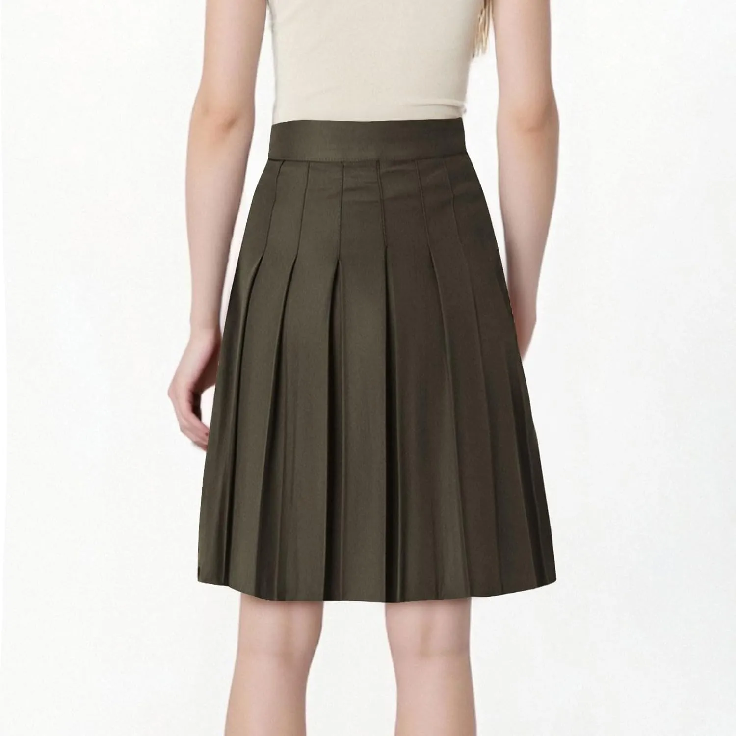 Lmdudan 2025 Women Pleated Mini Skirt High Waist Tennis School Uniform Skirts Trendy Solid Athletic Golf Skorts with Shorts
