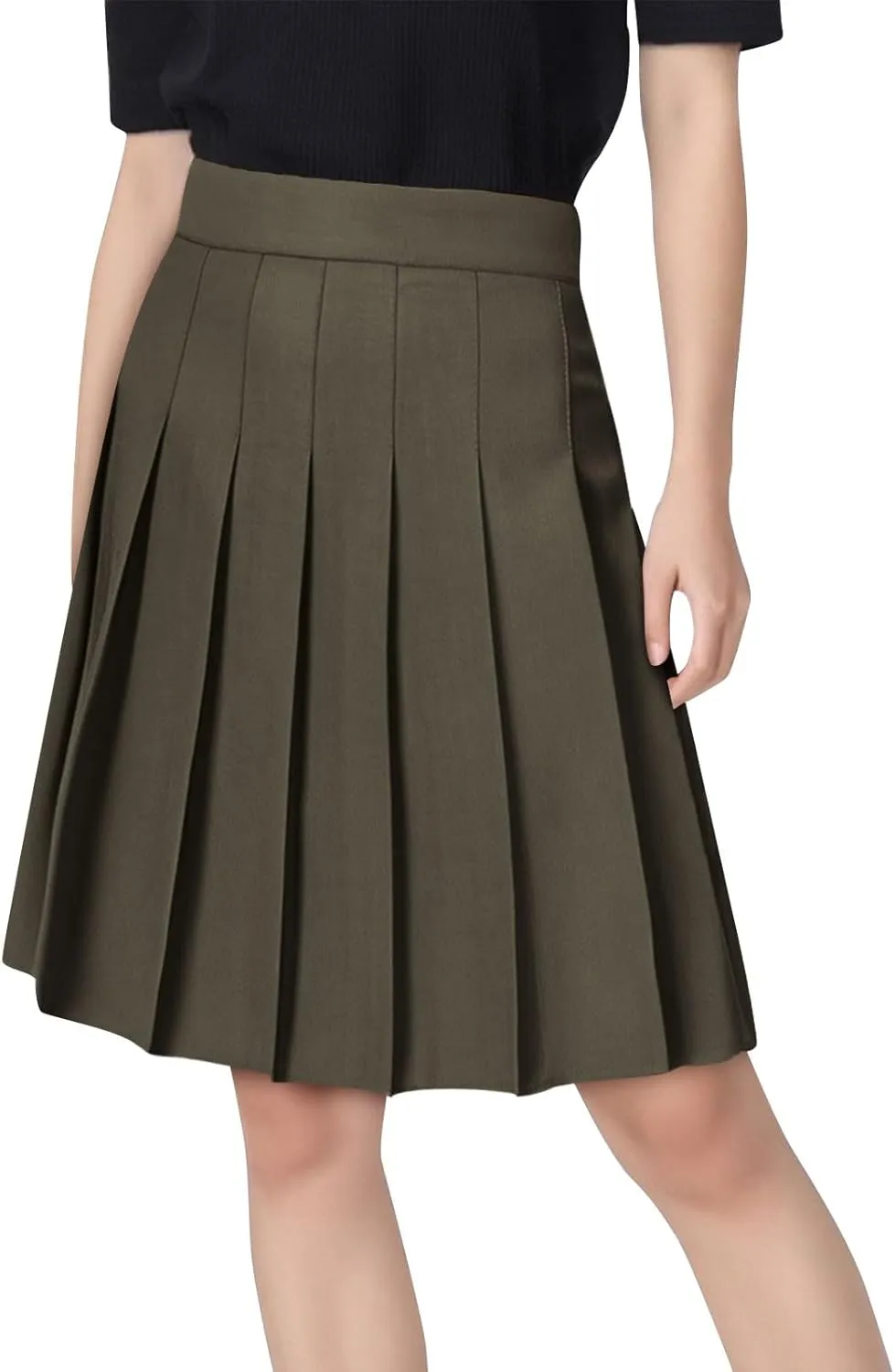 Lmdudan 2025 Women Pleated Mini Skirt High Waist Tennis School Uniform Skirts Trendy Solid Athletic Golf Skorts with Shorts