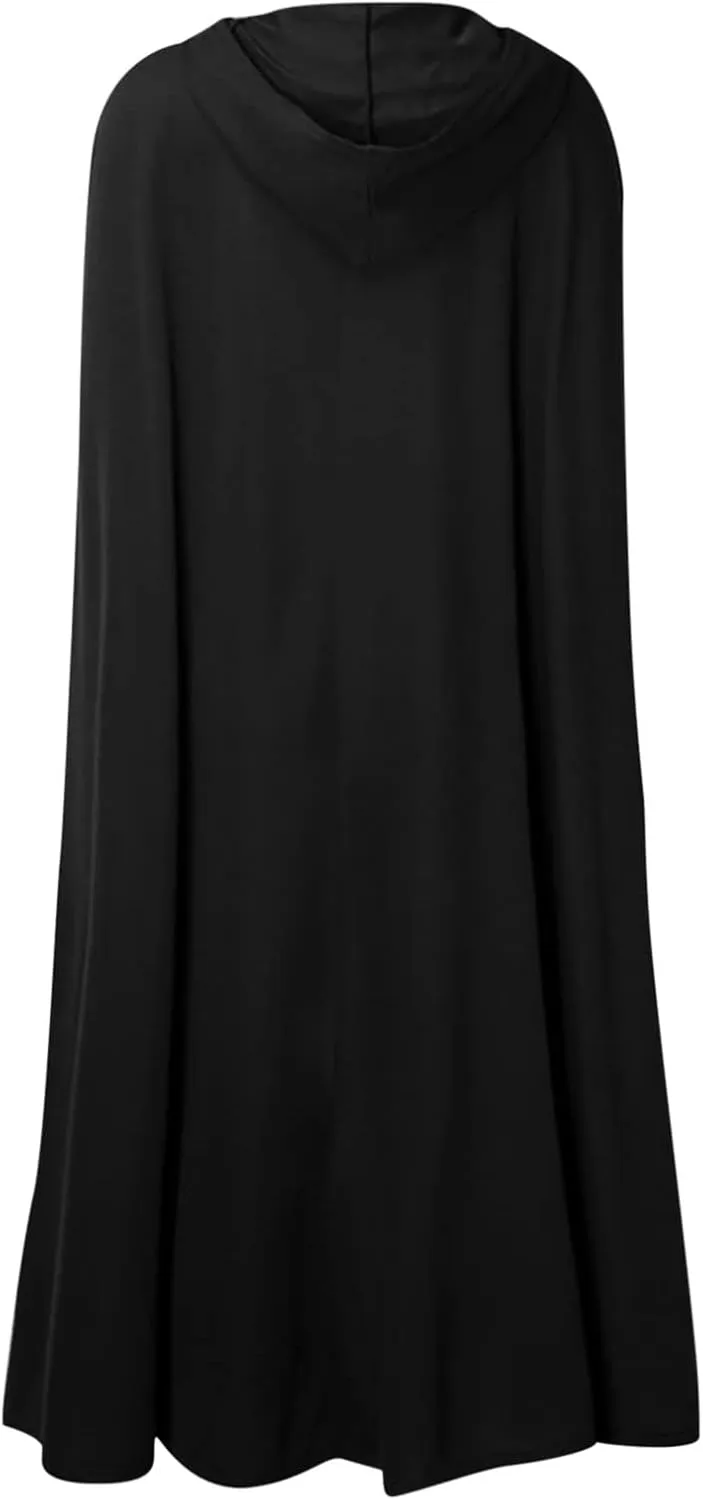 Long Hooded Cloak for Women Winter Jackets Wool Blend Pea Coats Split Fork Outerwear Long Poncho Cape Coat