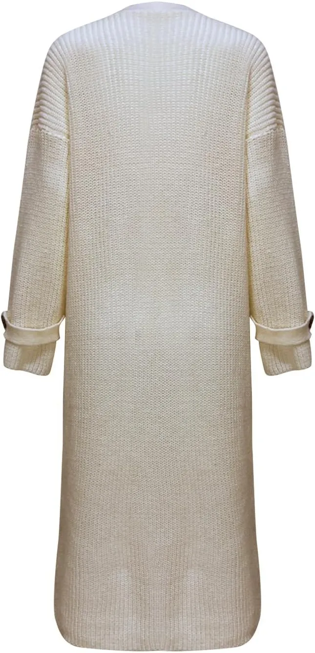 Long Sweaters for Women Cardigan Open Front Long Sleeve Plus Size Chunky Knit Duster Cardigans Winter Coats