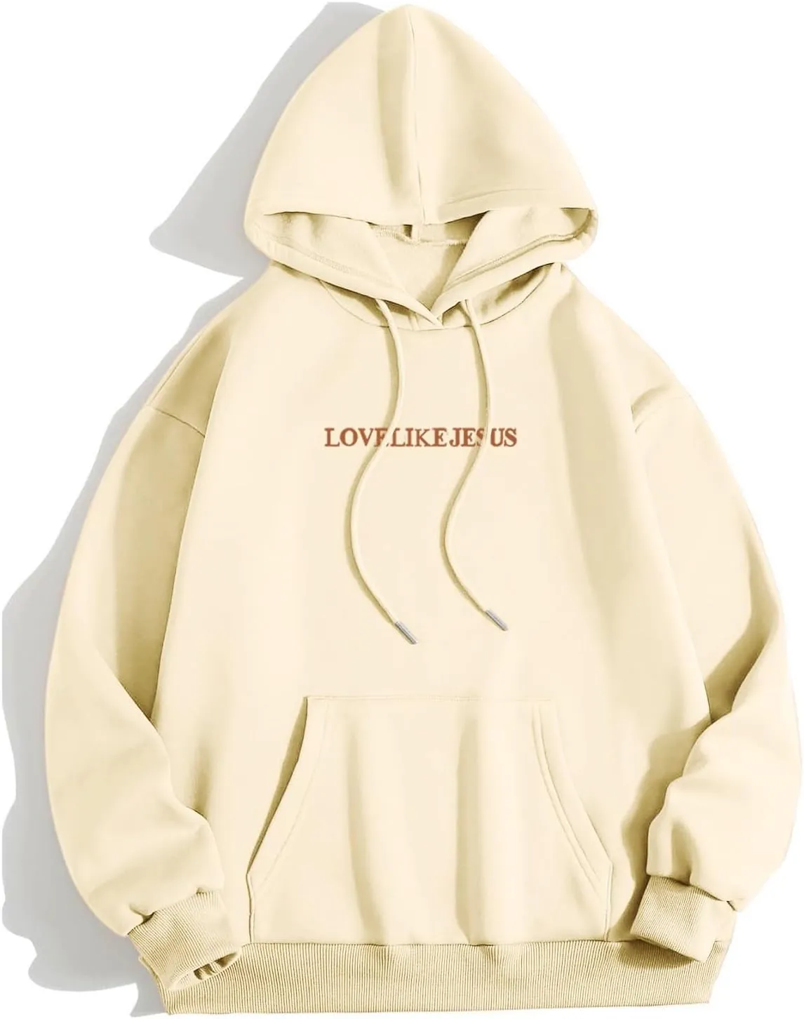 Love Like Jesus Graphic Christian Hoodies for Women Girls Bible Verse Oversized Long Sleeve Pocket Y2K Sweatshirt