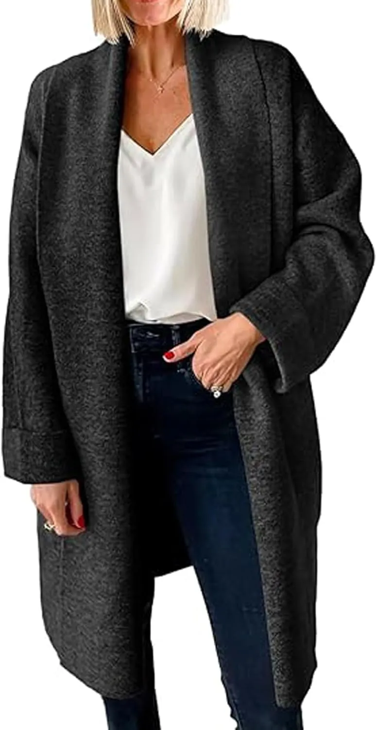 loveimgs Women Chunky Knit Cardigan Sweater Long Open Front Cardigan Jacket Oversized Knitted Trench Coat Duster Coatigan