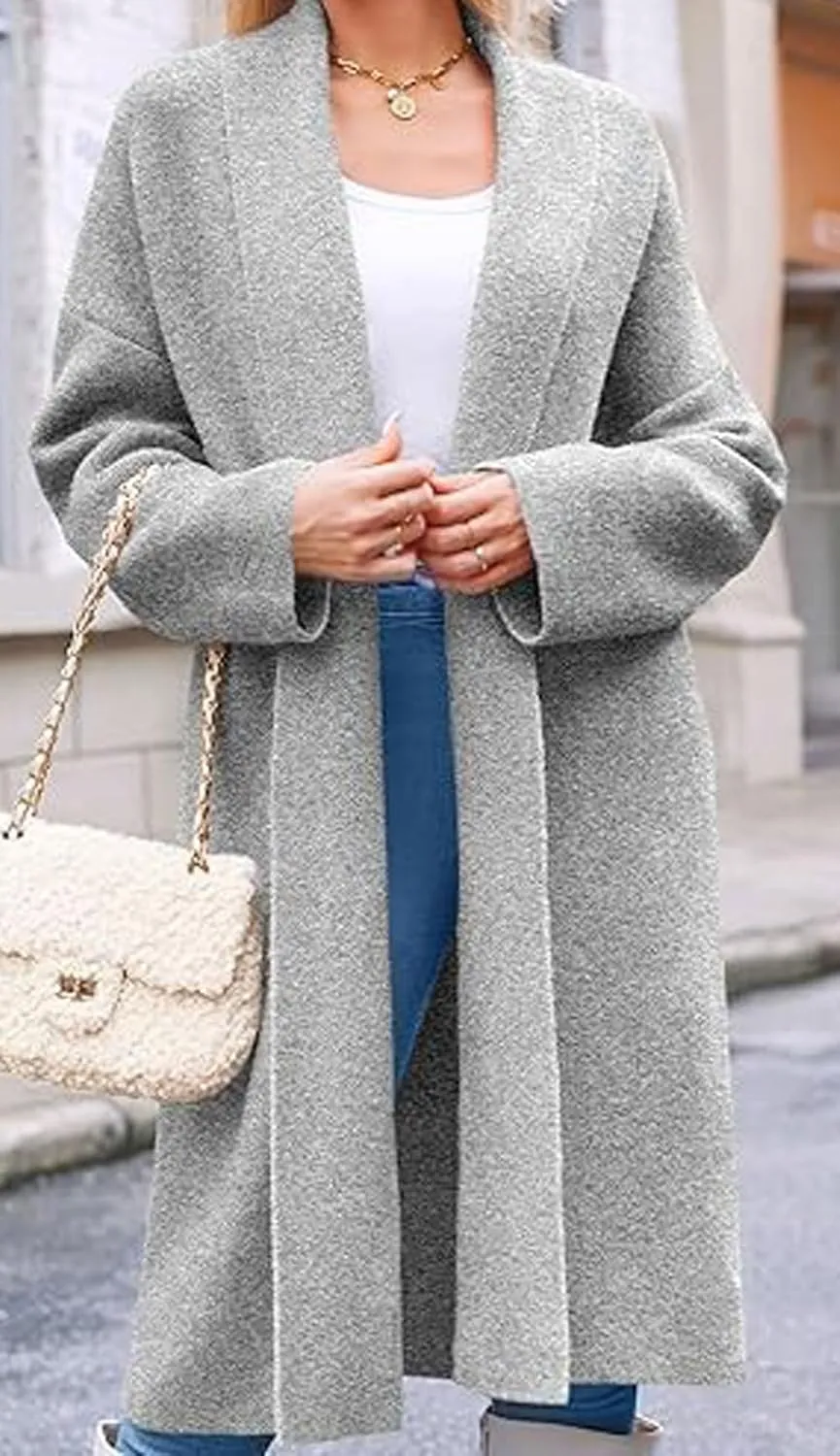 loveimgs Women Chunky Knit Cardigan Sweater Long Open Front Cardigan Jacket Oversized Knitted Trench Coat Duster Coatigan