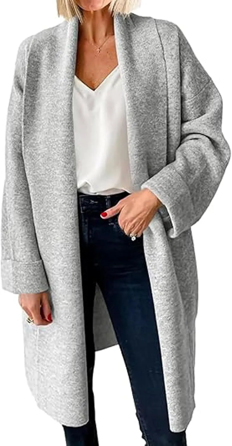 loveimgs Women Chunky Knit Cardigan Sweater Long Open Front Cardigan Jacket Oversized Knitted Trench Coat Duster Coatigan