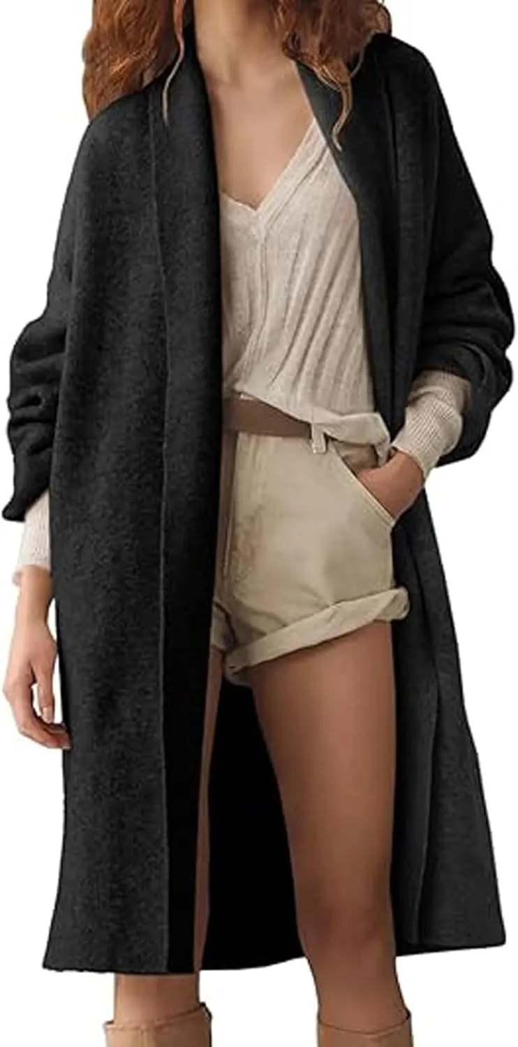 loveimgs Women Chunky Knit Cardigan Sweater Long Open Front Cardigan Jacket Oversized Knitted Trench Coat Duster Coatigan