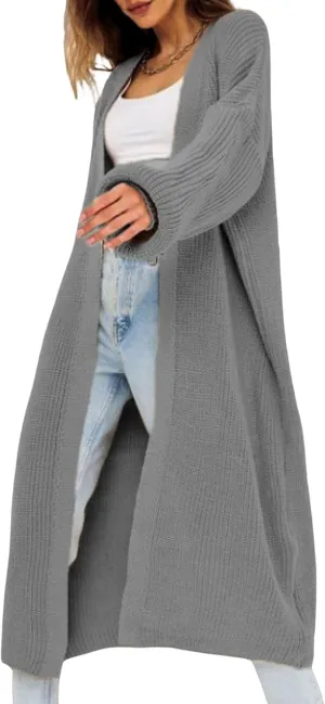 loveimgs Women Oversized Rib Knitted Open Front Cardigan Sweater Long Sleeve Chunky Knit Sweater Jacket Fall Coat