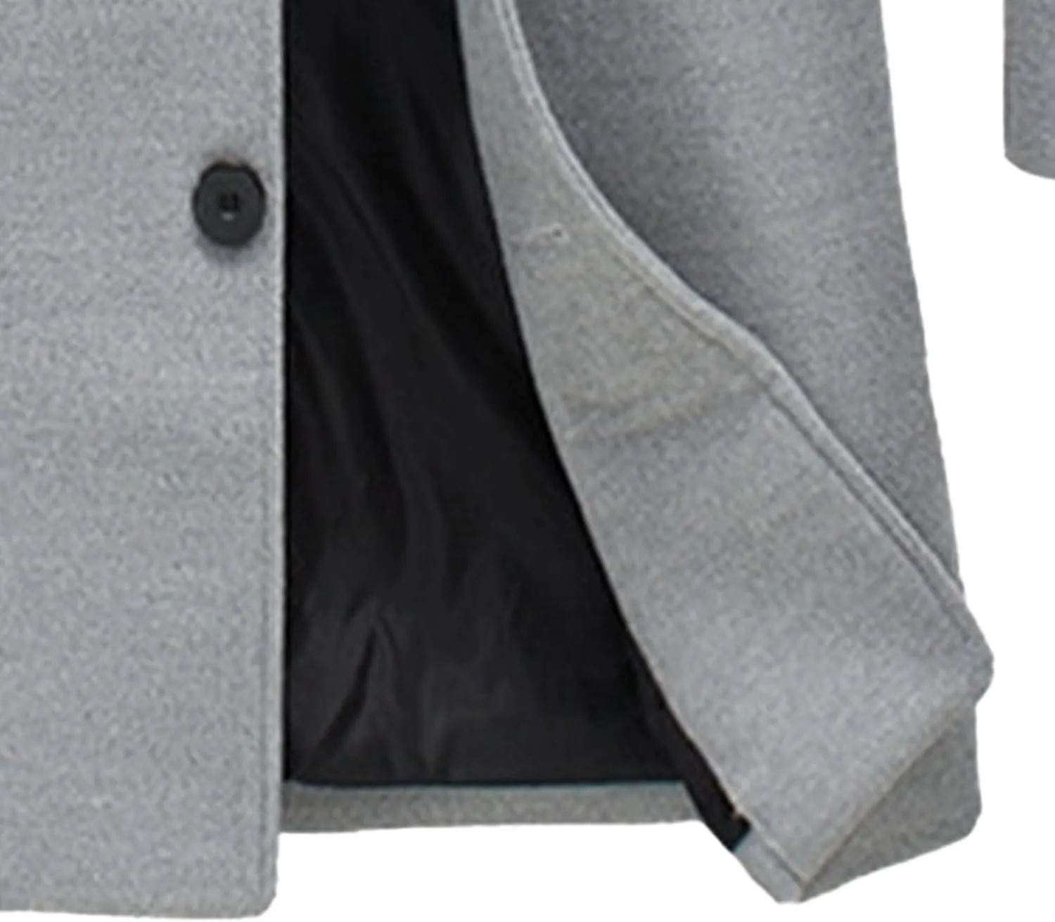 Maiyifu-GJ Mens Slim Fit Long Trench Coat Wool Blend Overcoat Warm Winter Single Breasted Coat Mid-Length Outerwear