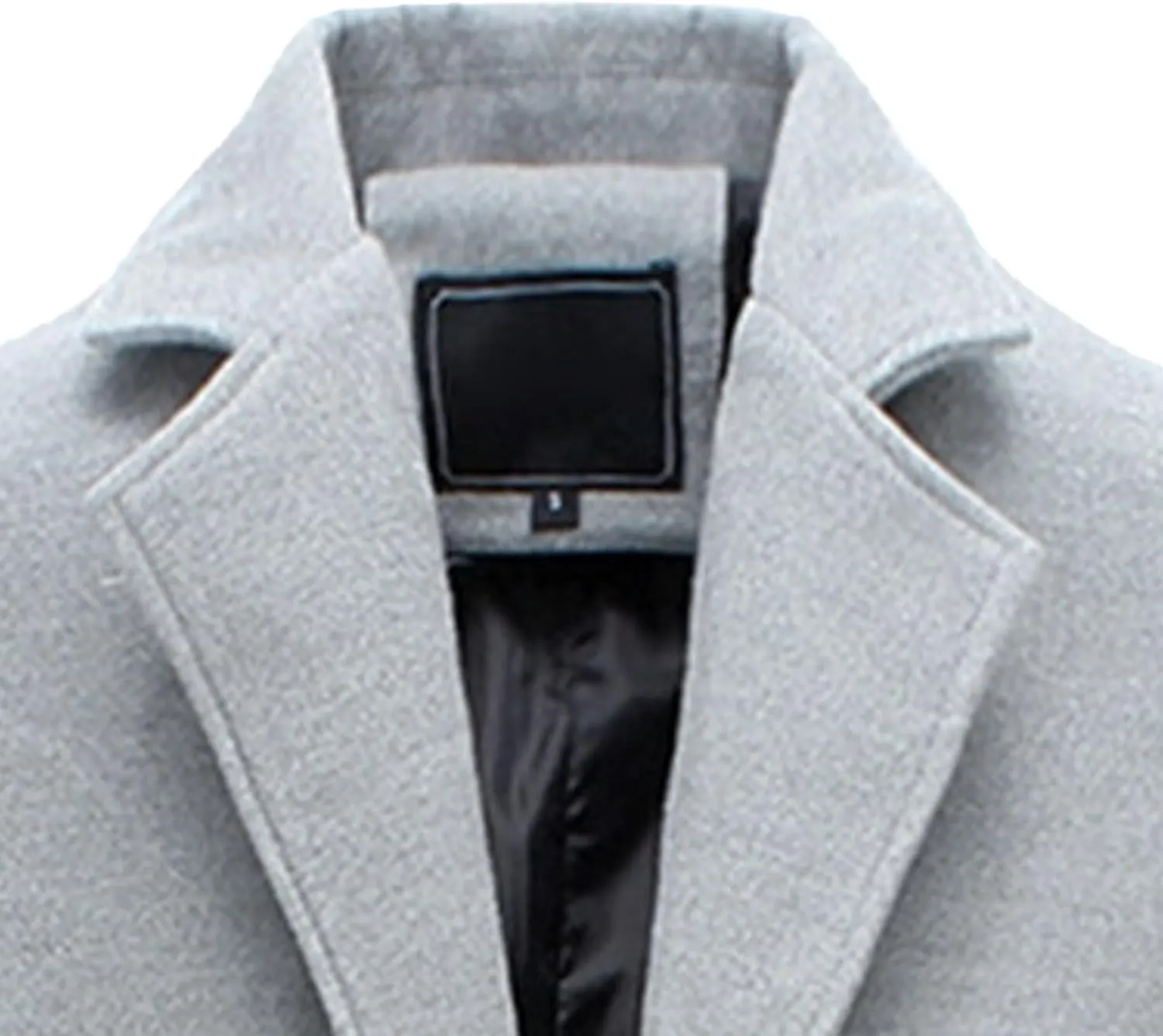 Maiyifu-GJ Mens Slim Fit Long Trench Coat Wool Blend Overcoat Warm Winter Single Breasted Coat Mid-Length Outerwear