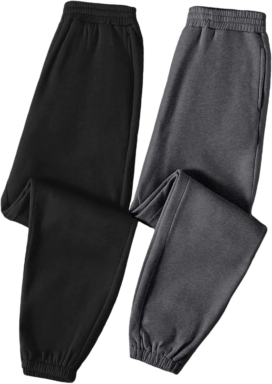 MakeMeChic Women's 4pack Thermal Lined Jogger Sweatpants Workout Running Lounge Pants