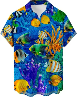Men Hawaiian Shirts Button Down Tropical Holiday Beach Shirts Tropical Shirts for Men Custom Hawaiian Shirt for Men