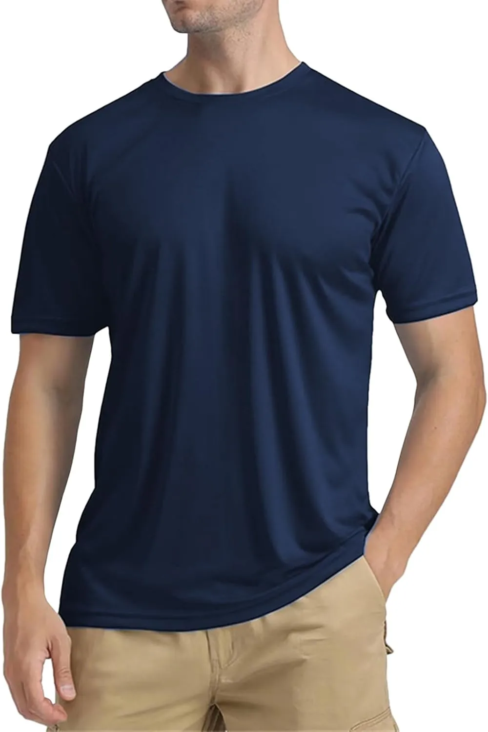 Men's Athletic Running Shirts Short Sleeve Sun T-Shirt UPF 50 Quick Dry Swim Shirts Lightweight Fishing Water Shirt