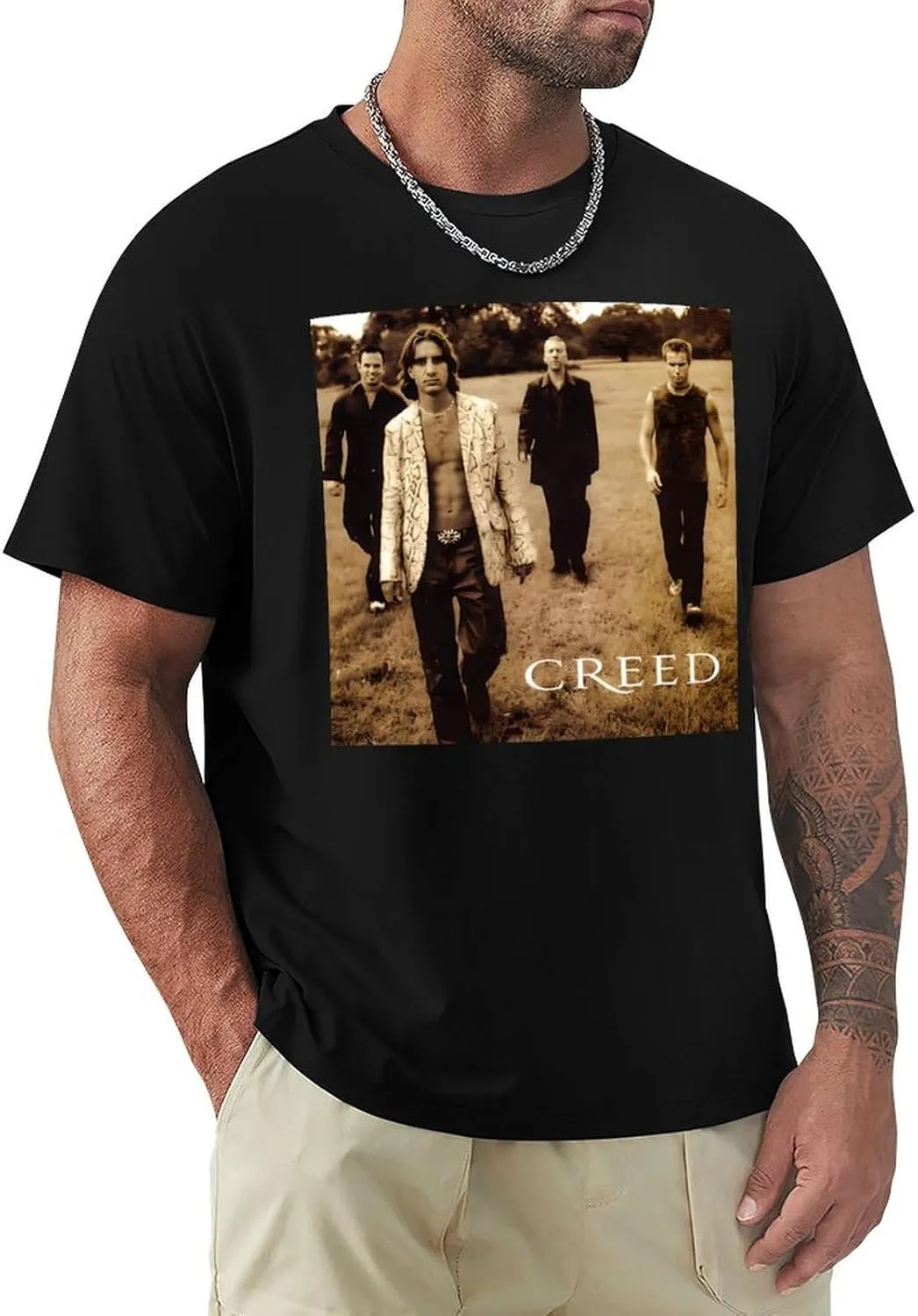 Men's Breathable Cotton T-Shirts Comfortable Cool Casual Crew Neck Shirts