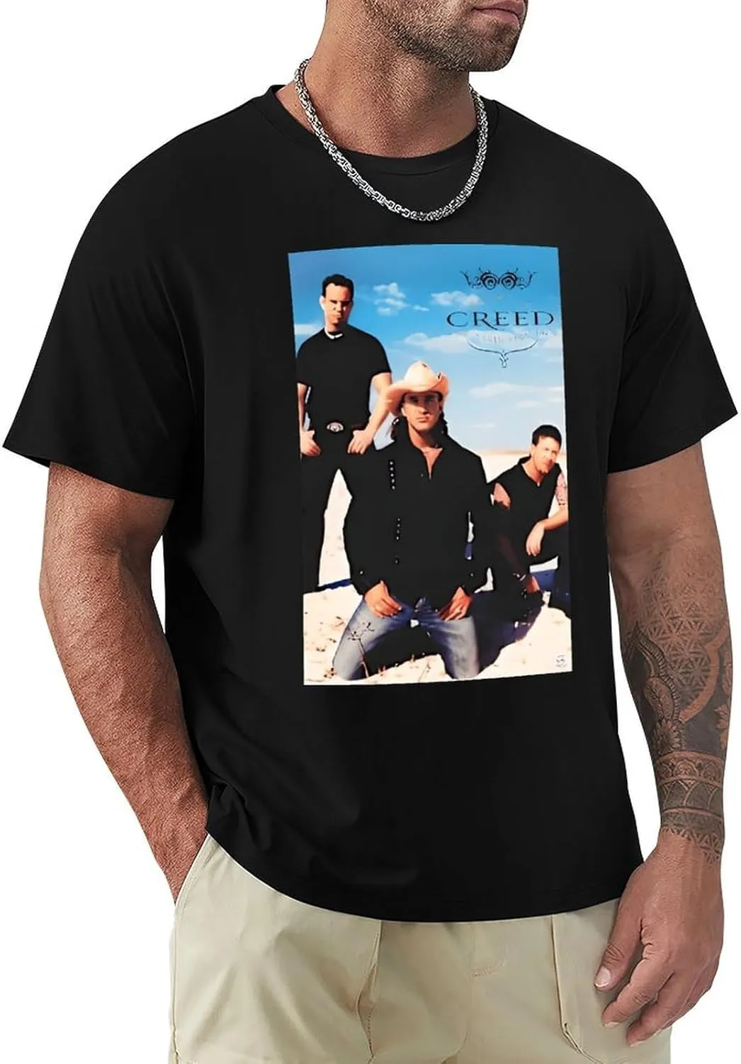 Men's Breathable Cotton T-Shirts Comfortable Cool Casual Crew Neck Shirts