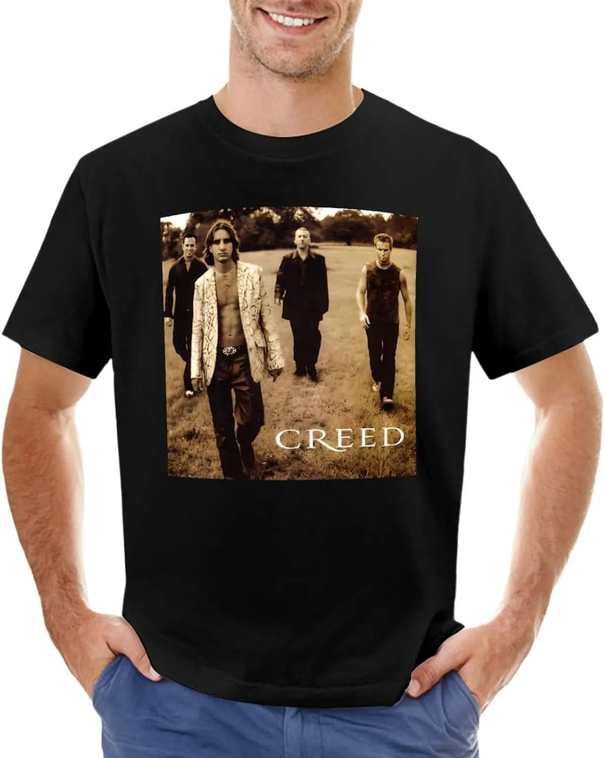 Men's Breathable Cotton T-Shirts Comfortable Cool Casual Crew Neck Shirts
