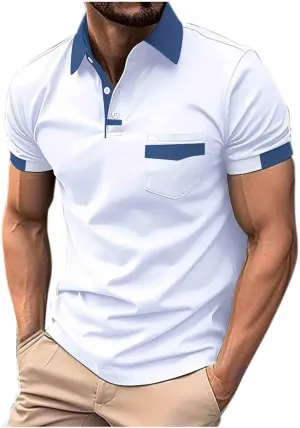 Men's Button Down Shirts Short Sleeve Casual Shirts Summer Beach Shirts Vacation Wedding Muscle Golf Shirts with Pocket