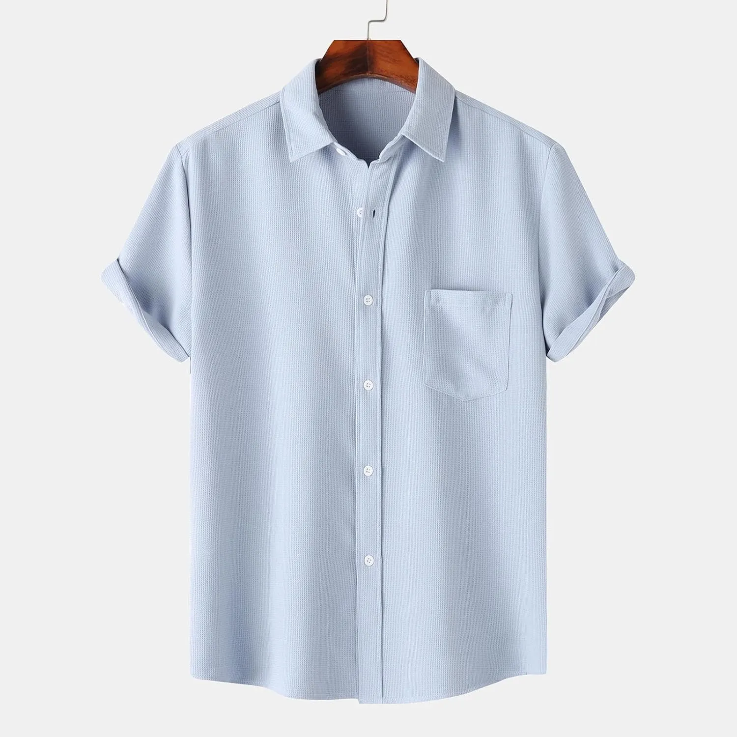 Men's Button Down Shirts Short Sleeve Casual Shirts Summer Beach Shirts Vacation Wedding Shirt