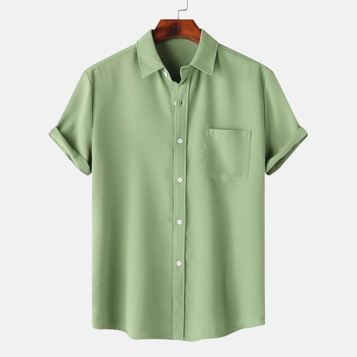 Men's Button Down Shirts Short Sleeve Casual Shirts Summer Beach Shirts Vacation Wedding Shirt