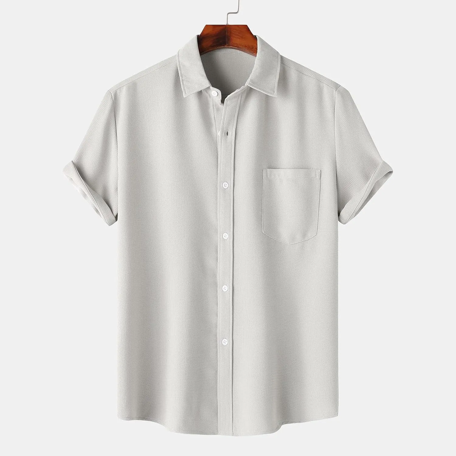 Men's Button Down Shirts Short Sleeve Casual Shirts Summer Beach Shirts Vacation Wedding Shirt