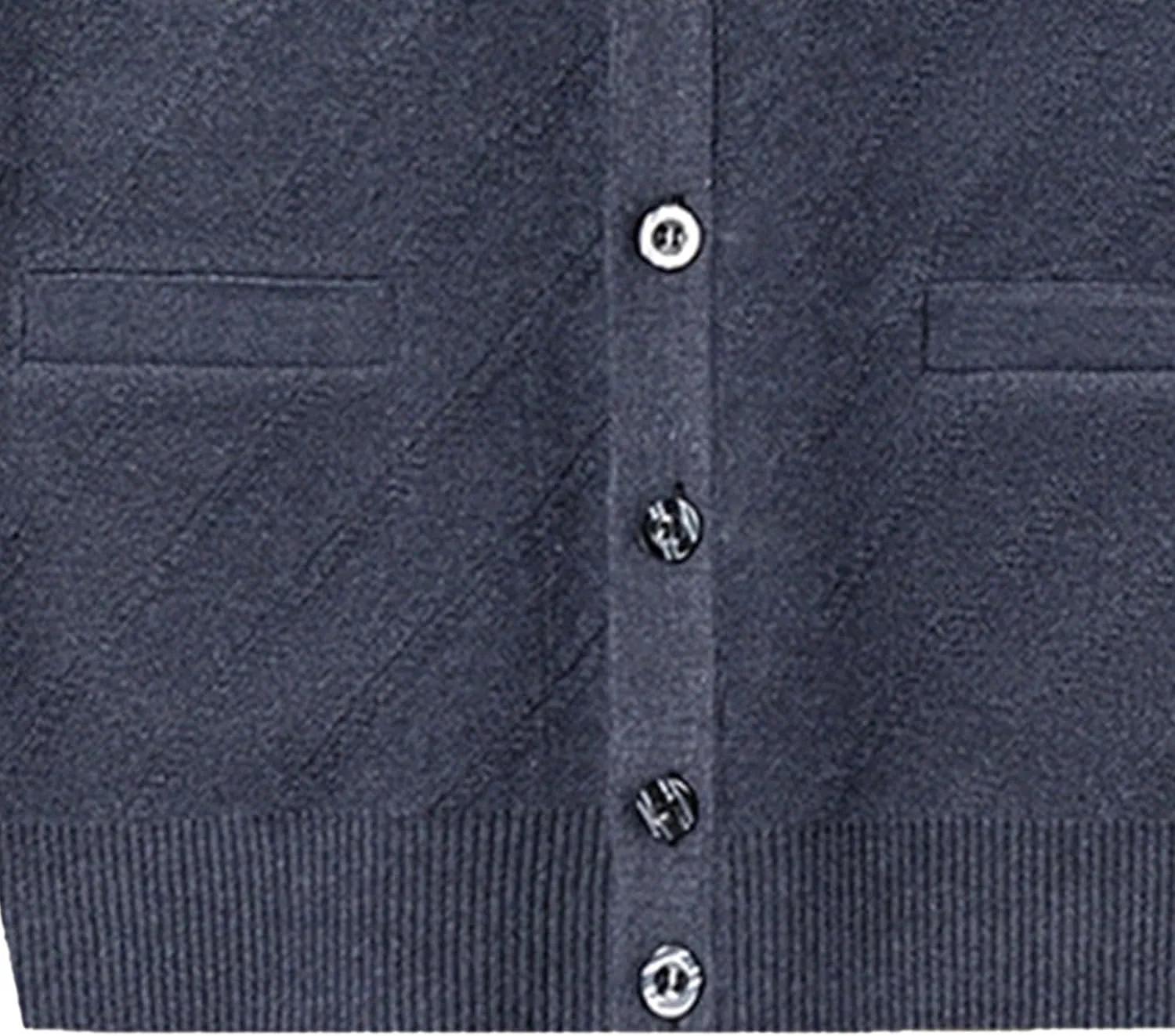 Men's Button Knitted Cardigan Vest Wool Blend V Neck Sweaters Lightweight Tank Top with Pockets