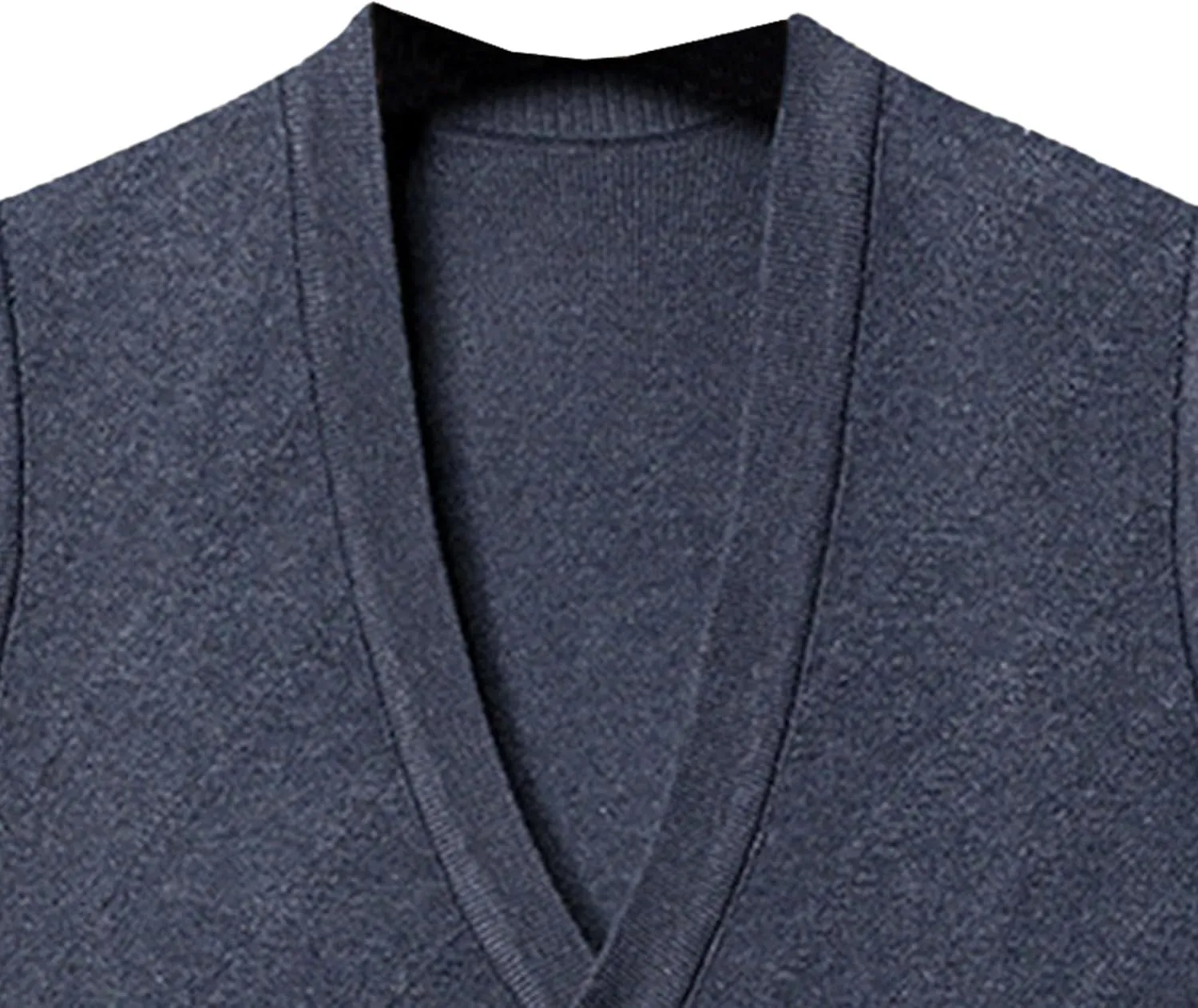 Men's Button Knitted Cardigan Vest Wool Blend V Neck Sweaters Lightweight Tank Top with Pockets