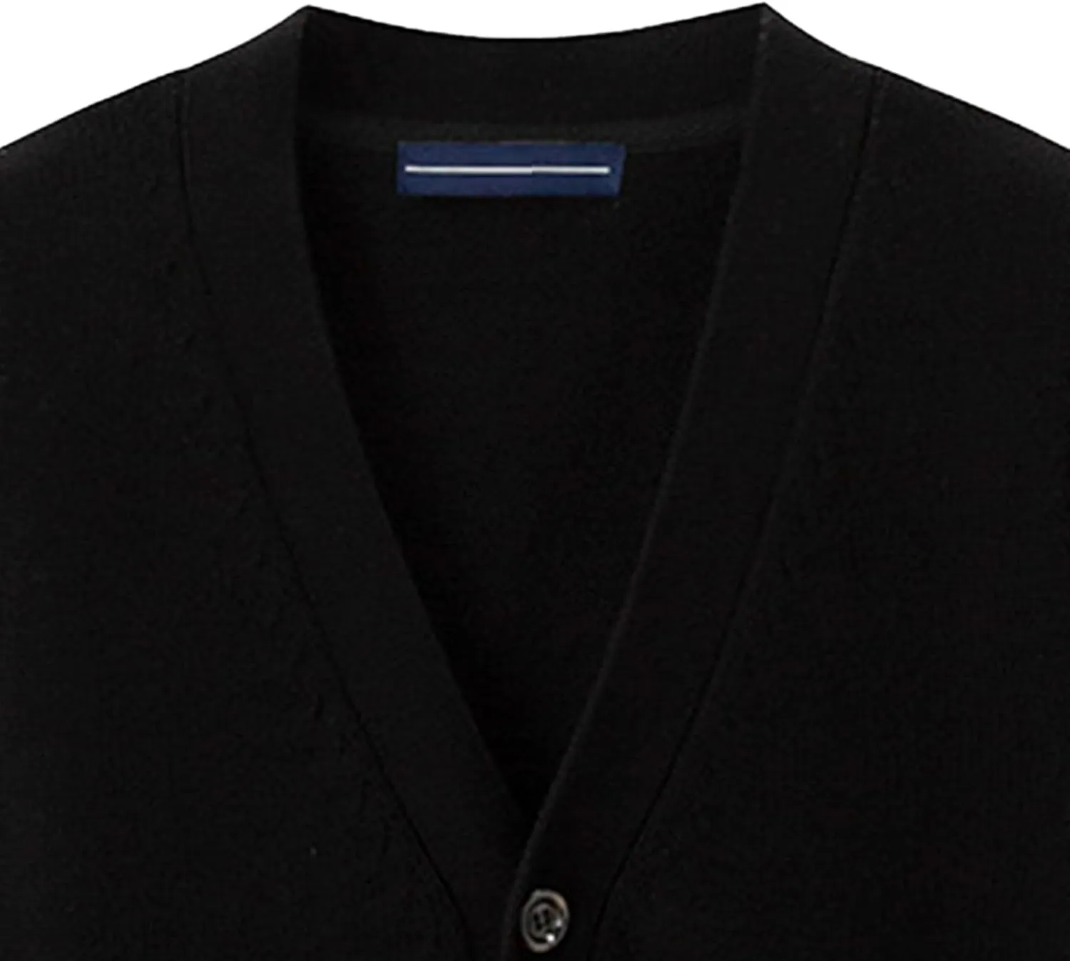 Men's Button Knitted Cardigan Vest Wool Blend V Neck Sweaters Lightweight Tank Top with Pockets