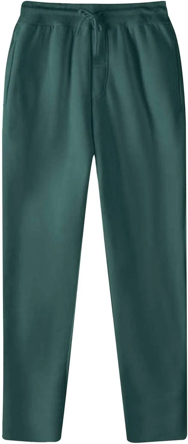 Mens Cargo Pants Loose Waist Relaxed Fit Outdoor Elastic Bottom Pants Athletic Drawstring Pockets Joggers Trousers