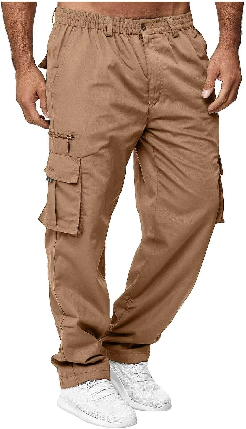 Mens Cargo Pants Multi Pockets Relaxed Fit Stretch Outdoor Work Pants Casual Lightweight Hiking Jogger Sweatpants