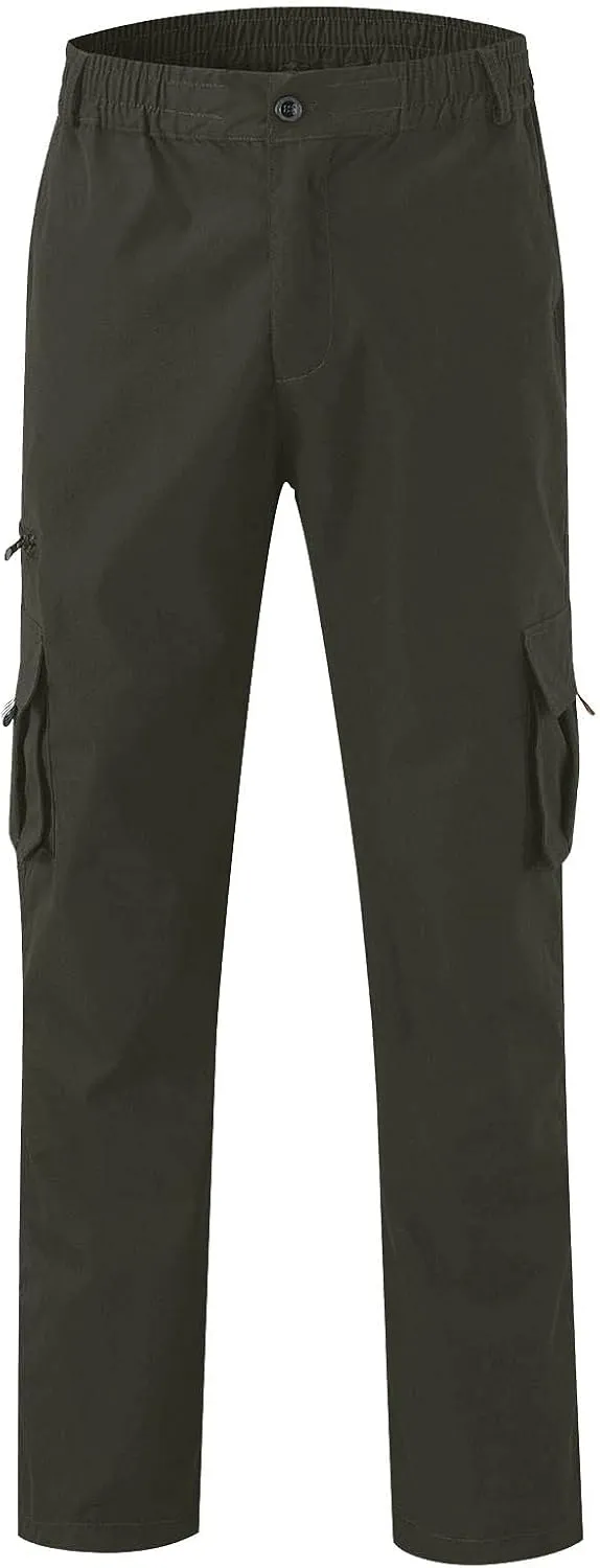 Mens Cargo Pants Multi Pockets Relaxed Fit Stretch Outdoor Work Pants Casual Lightweight Hiking Jogger Sweatpants