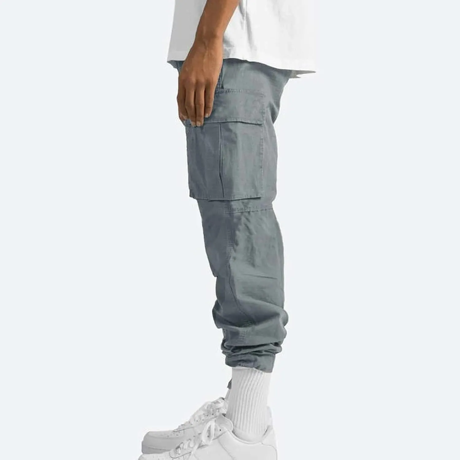 Mens Cargo Pants Relaxed Fit Casual Outdoor Athletic Cotton Joggers Lightweight Camping Hiking Pants with Pockets