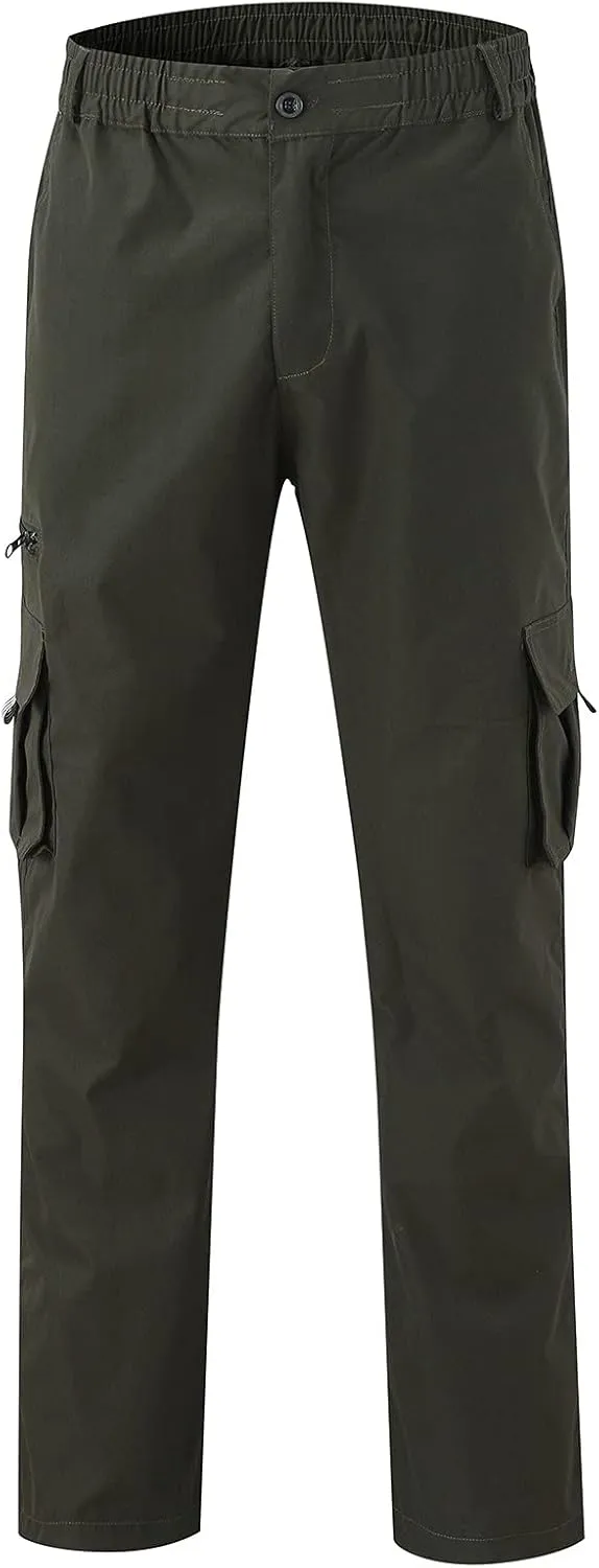 Men's Cargo Sweatpants Open Bottom Hiking Jogger Cargo Sweatpants for Men with Pockets Mens Black Sweatpants