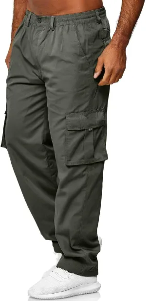 Men's Cargo Sweatpants Open Bottom Hiking Jogger Cargo Sweatpants for Men with Pockets Mens Black Sweatpants