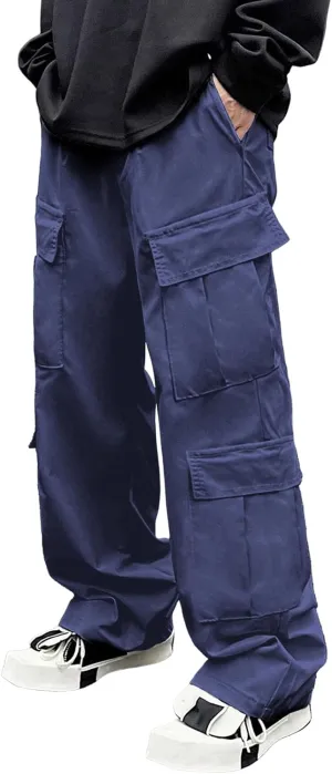 Mens Cargo Work Pants Relaxed Fit Tactical Ripstop Pants Baggy Stretch Camping Sweatpants Outdoor