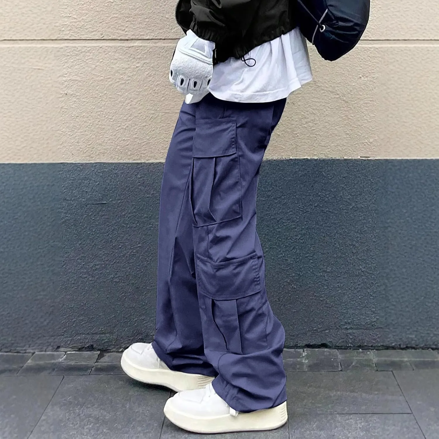 Mens Cargo Work Pants Relaxed Fit Tactical Ripstop Pants Baggy Stretch Camping Sweatpants Outdoor