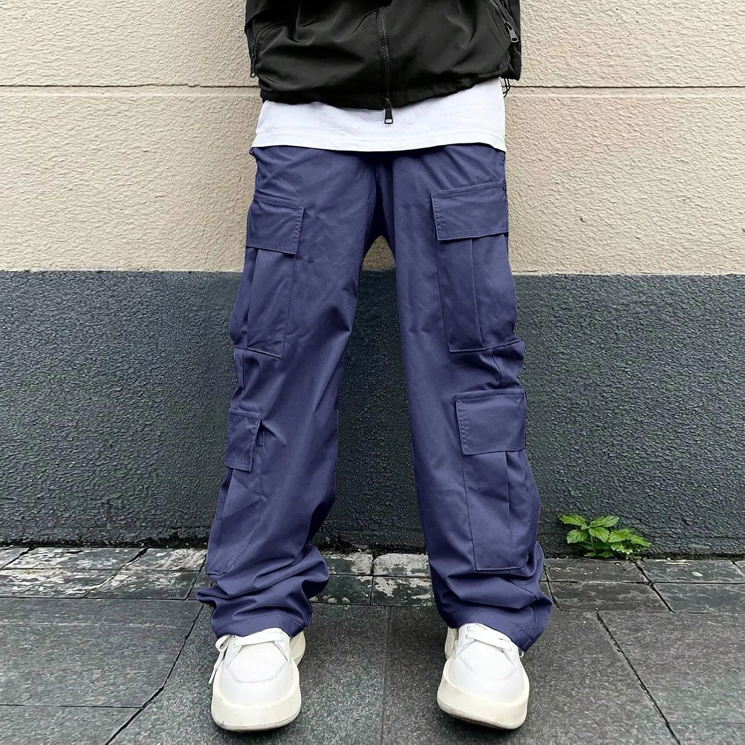 Mens Cargo Work Pants Relaxed Fit Tactical Ripstop Pants Baggy Stretch Camping Sweatpants Outdoor